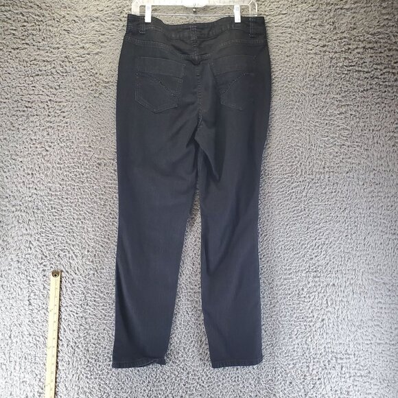 Christopher & Banks Jeans Womens Size 10 Black Embellished Pockets Stretch Slim - Picture 11 of 12